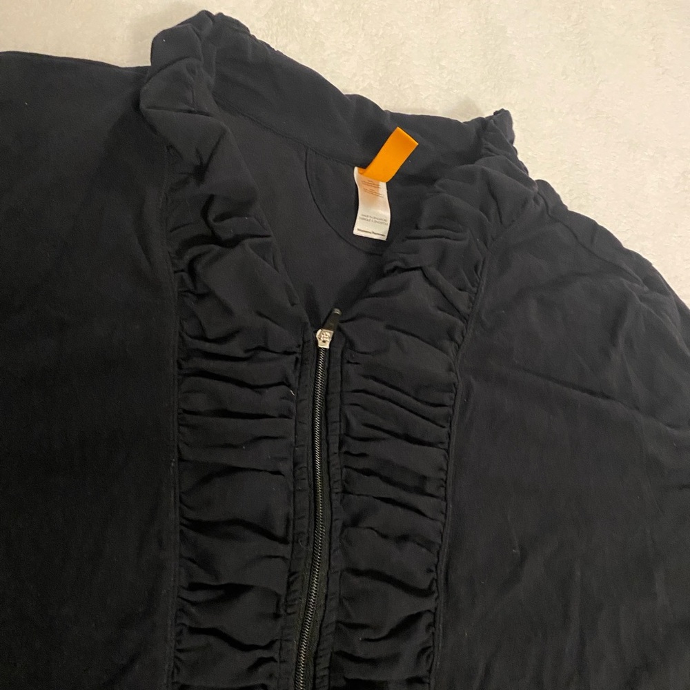 H&M Black Ruffled Zip-Up Hoodie - Picture 2 of 11